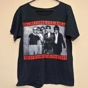 Vintage 1989 Rolling Stones Steer Wheels North American Tour Tee